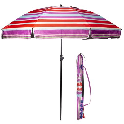 Parasol de plage turquoise/blanc ISOTONER