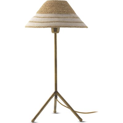 Lampe de table dorée à abat jour en fibre naturelle tressée RECOLLECTION