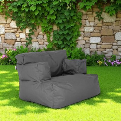 Pouf XXL extérieur avec accoudoirs - gris ARTA PIER IMPORT