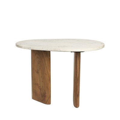 Table d'appoint organique en marbre et bois 37x56cm - Tanda DRAWER