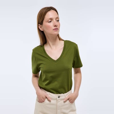 T-shirt manches courtes uni en coton BIO GOTS MONOPRIX