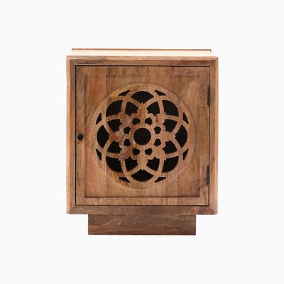 Petala Carved Flower of Life Mango Wood Side Table ÉDITÉ