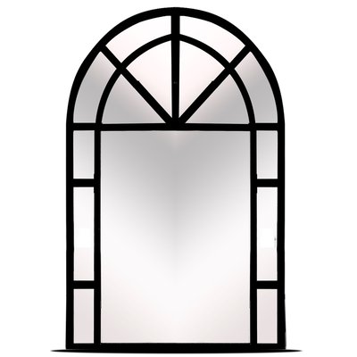 Miroir fenêtre mural métal noir 91x61x2cm WADIGA
