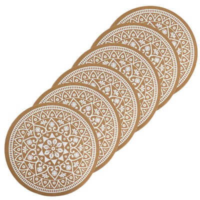Lot de 6 sets de table imitation jute lessivables TOILINUX