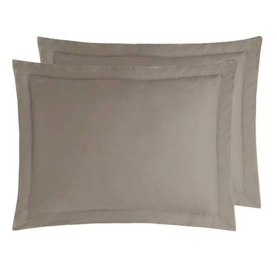 Lot de 2 taies d'oreiller en satin de coton 120 fils VERSALUXE UNI SENSEI MAISON