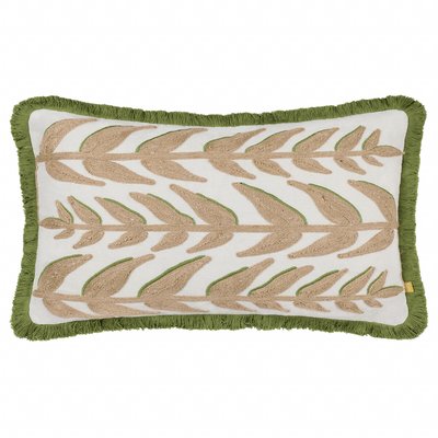 Leaves Embroidered Feather Rich Cushion FURN.