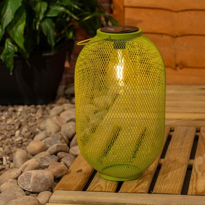 Solar Powered Outdoor Metal Mesh Basket Lantern SO'HOME