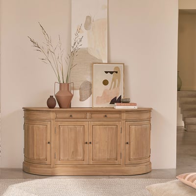 Buffet en teck massif 4 portes et 2 tiroirs  DOMAINE BERAH GETAH