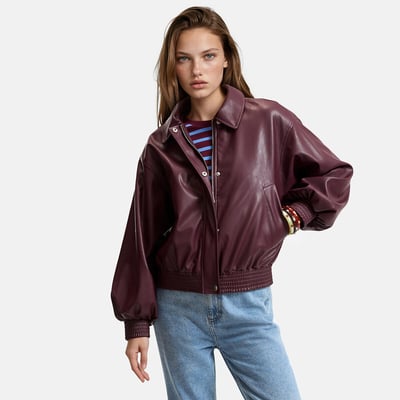 Blouson court en simili, fermeture zippée, mi-saison LA REDOUTE COLLECTIONS