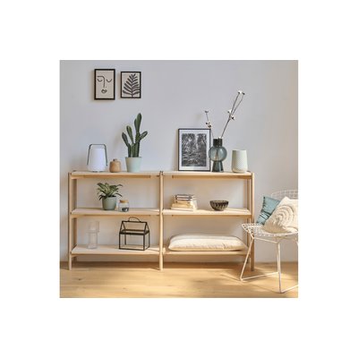 Bibliothèque basse scandinave en chêne blanchi 4 tablettes - BRENDA HELLIN, DEPUIS 1862