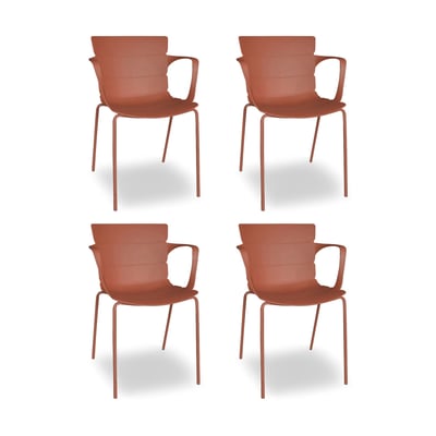 Lot de 4 fauteuils de table de jardin en polypropylène et métal, MONTAUK NOW'S HOME