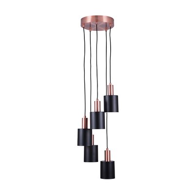 Black and Copper Contrast 5 Cluster Drop Pendant Ceiling Light SO'HOME