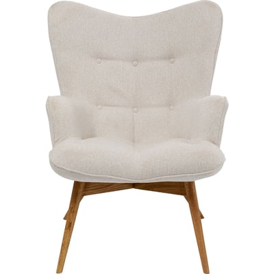 Fauteuil capitonné en polyester et chêne, VICKY KARE DESIGN