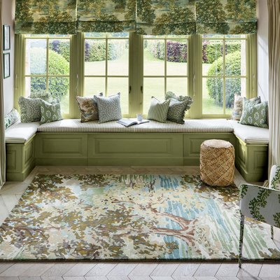 Tapis salon et chambre fait main en laine motif floral CANOPY UN AMOUR DE TAPIS