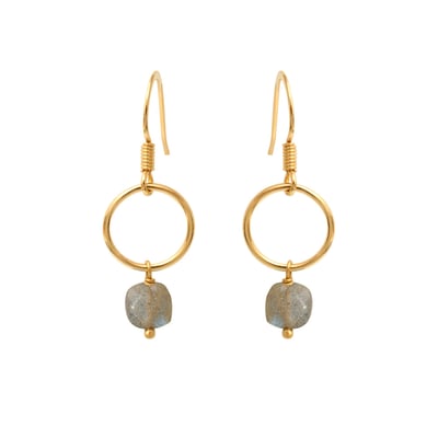 Boucles d'oreilles dorées labradorite -  fidji CAROLINE NAJMAN