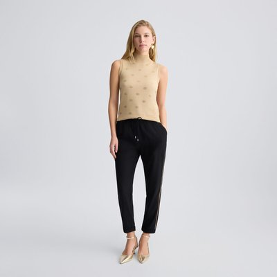 Top en maille avec logo et strass LIU JO