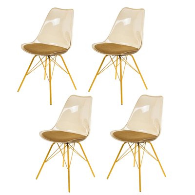 Lot de 4 chaises Diane avec coussin d'assise TOILINUX