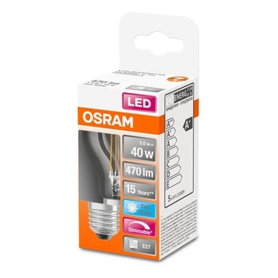 Ampoule Led Sphérique Verre Clair E27 4.5w=40 Froid Dimmable OSRAM