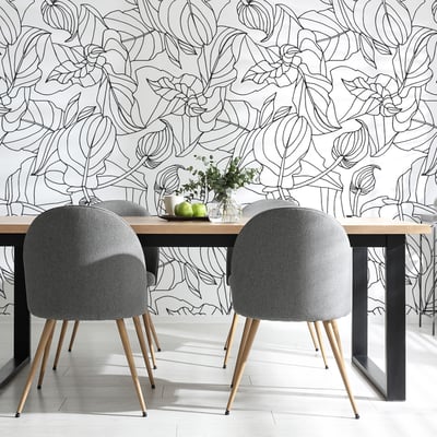 Papier peint panoramique Feuillages, Vert clair 255 x 250cm ACTE DECO