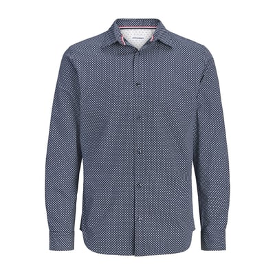 Chemise imprimée micro-motifs, manches longues JACK & JONES