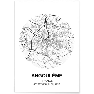 Affiche Carte Angoulême L'AFFICHERIE