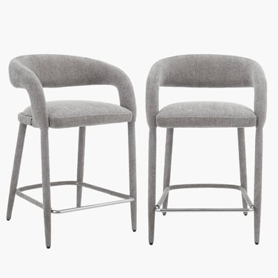Tabouret de bar contemporain tissu (lot de 2) ALESSIA SWEEEK