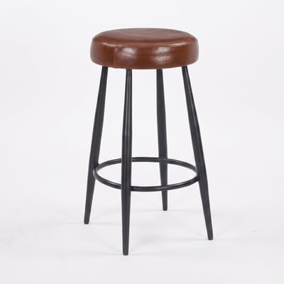 Tabouret pour îlot central 65 cm en cuir de buffle - MALO MAISON PAVANE