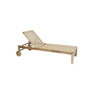 Chaise bain de soleil en teck et cannage synthétique BAIA Droit AUBRY GASPARD