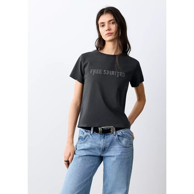 T-shirt en coton imprimé MANGO TEEN