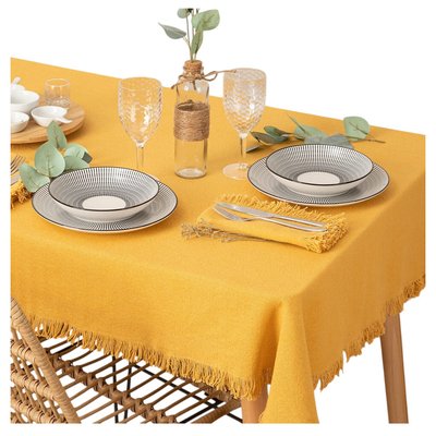 Nappe en coton a franges - Chic et élégante EDEN