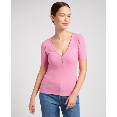 T-Shirt mit V-Ausschnitt und Logo LEE