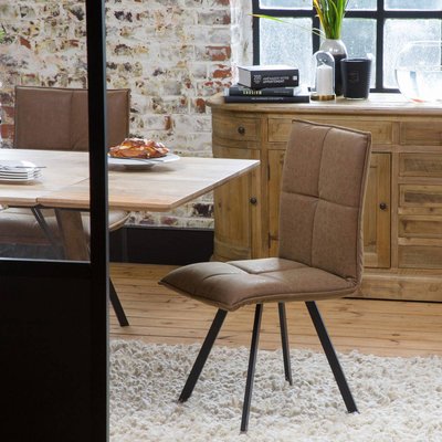 Chaise en polyester marron (lot de 2) NINO MADE IN MEUBLES 