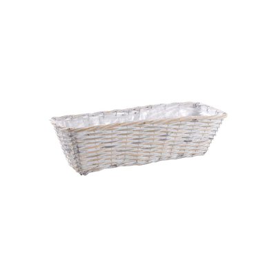 Jardinière rotin patiné blanc AUBRY GASPARD