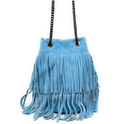 Sac à main à franges en croute de cuir nubuck TADI OH MY BAG