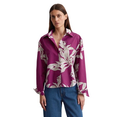 Blouse imprimée relaxed cropped en popeline Papertouch MARC O'POLO