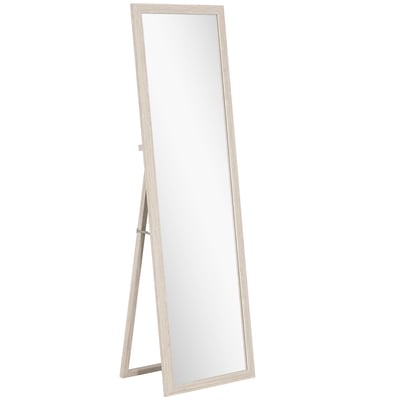 Miroir en pied Verre trempé Blanc HOMCOM
