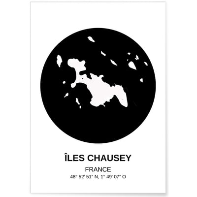 Affiche Carte Îles Chausey L'AFFICHERIE