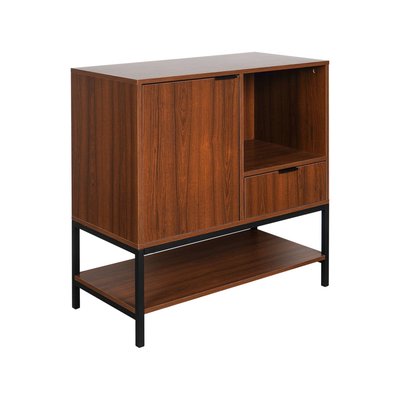 Buffet décor bois de noyer 1 porte 80cm WALNUT SWEEEK