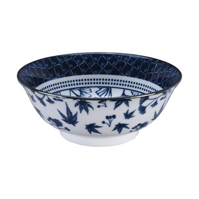 Bol À Nouilles Motif Ginkgo Flora Japonica Porcelaine Bleu Et Blanc Ø20,3 Cm TOKYO DESIGN STUDIO