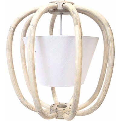 Suspension bois et tissu  design naturel pour salon RECOLLECTION