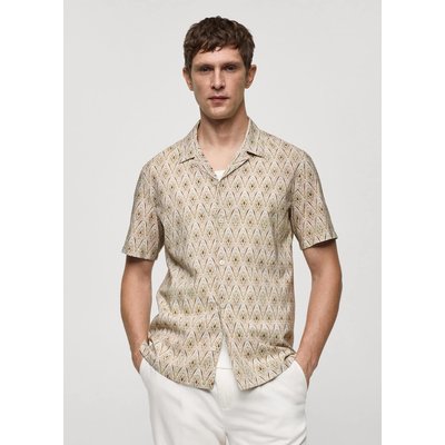 Chemise fluide imprimée col bowling MANGO MAN