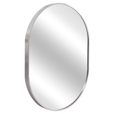 MIROIR MURAL SÉRIE ARCHER HM4500.40 CADRE OVAL EN ALUMINIUM ARGENTÉ 59x79Hcm. STELLAMEUBLES