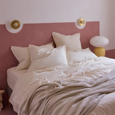 Drap housse pour lit articulé en percale de coton gris, ALCOVE DESFORGES