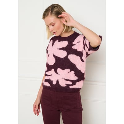 Pull jacquard fleuri LOLALIZA