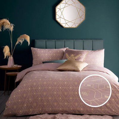 Geometric Bee Cotton Blend Duvet & Pillowcase Set SO'HOME