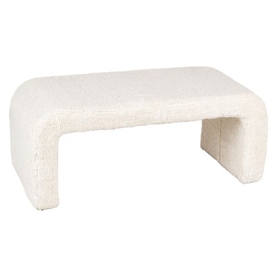 Banc blanc tissu bouclettes L 95 cm AUBRY GASPARD