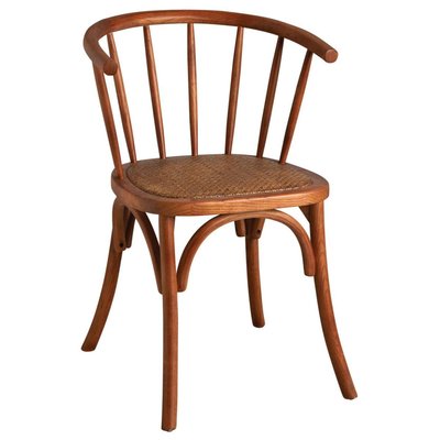 Chaise en hêtre et rotin, avec dossier rond AUBRY GASPARD