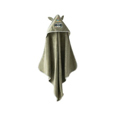 Cape de bain coton PLAYFUL CARRE BLANC