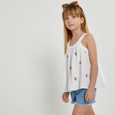 Blouse à bretelles, brodée fraises LA REDOUTE COLLECTIONS