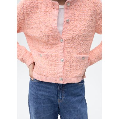 Veste effet tweed boutons bijoux MANGO